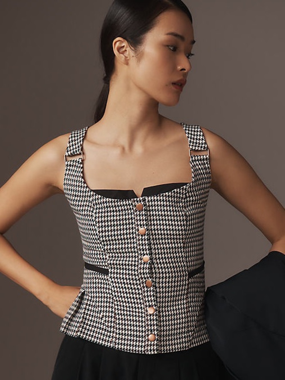 NWOT Anthropologie Maeve Square-Neck Peplum Tank Top. Size Large